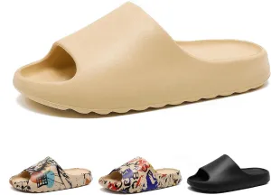 Cloud Slides for Women and Men, Comfort Platform Lightweight Slippers Slides, Unisex Foam Shower House Slippers, Summer Open Toe Sandals for Indoor and Outdoor