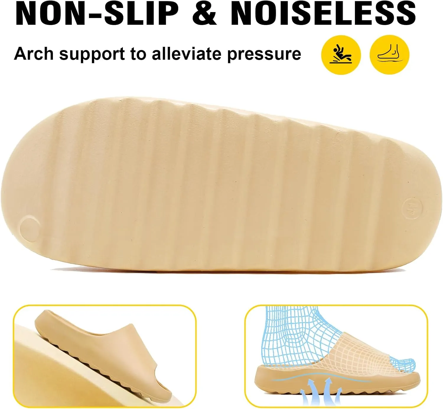 Cloud Slides for Women and Men, Comfort Platform Lightweight Slippers Slides, Unisex Foam Shower House Slippers, Summer Open Toe Sandals for Indoor and Outdoor