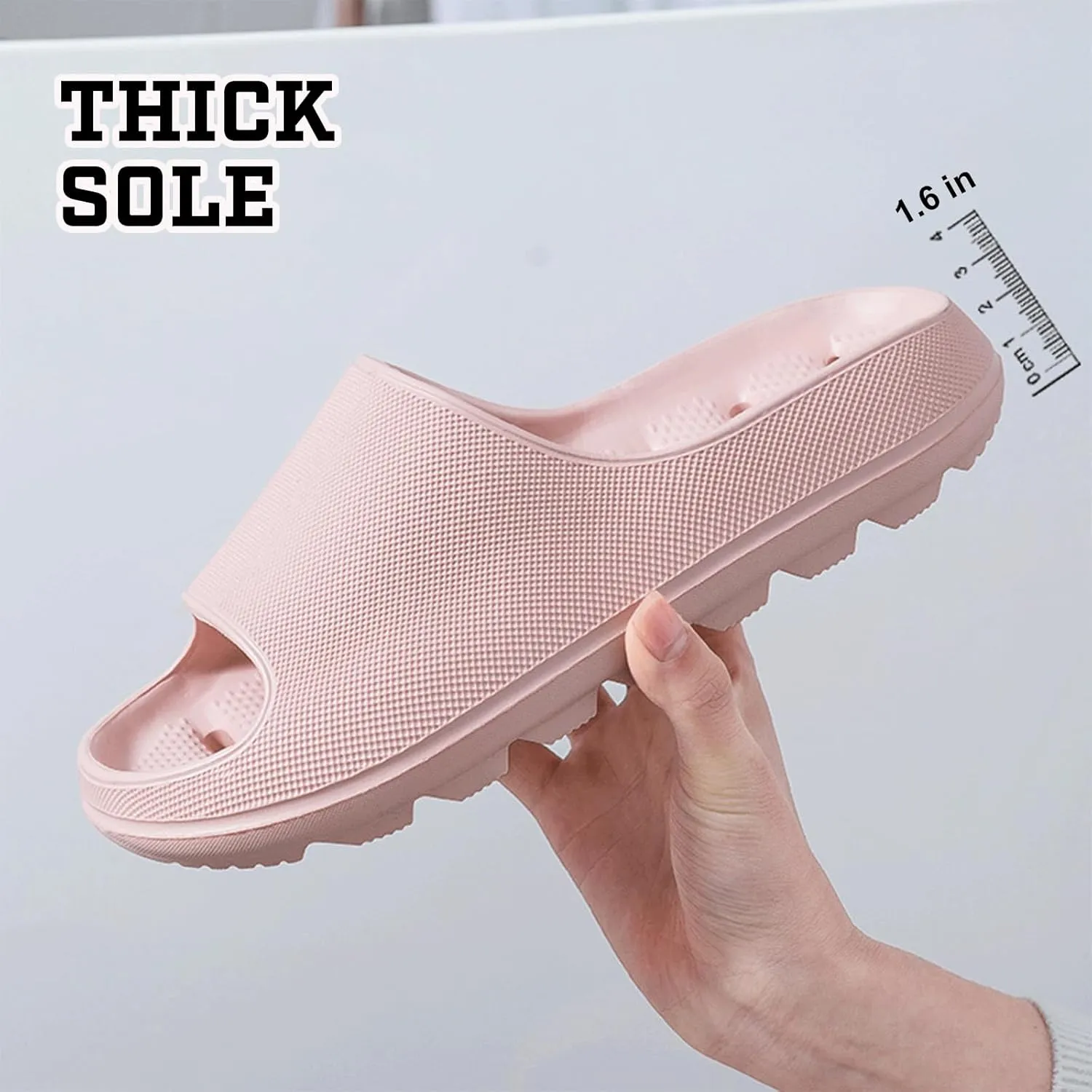 Cloud Slides for Women Men Breathable Pillow Slippers Non-Slip Shower Bath Platform Foam Sandals for Indoor Outdoor House