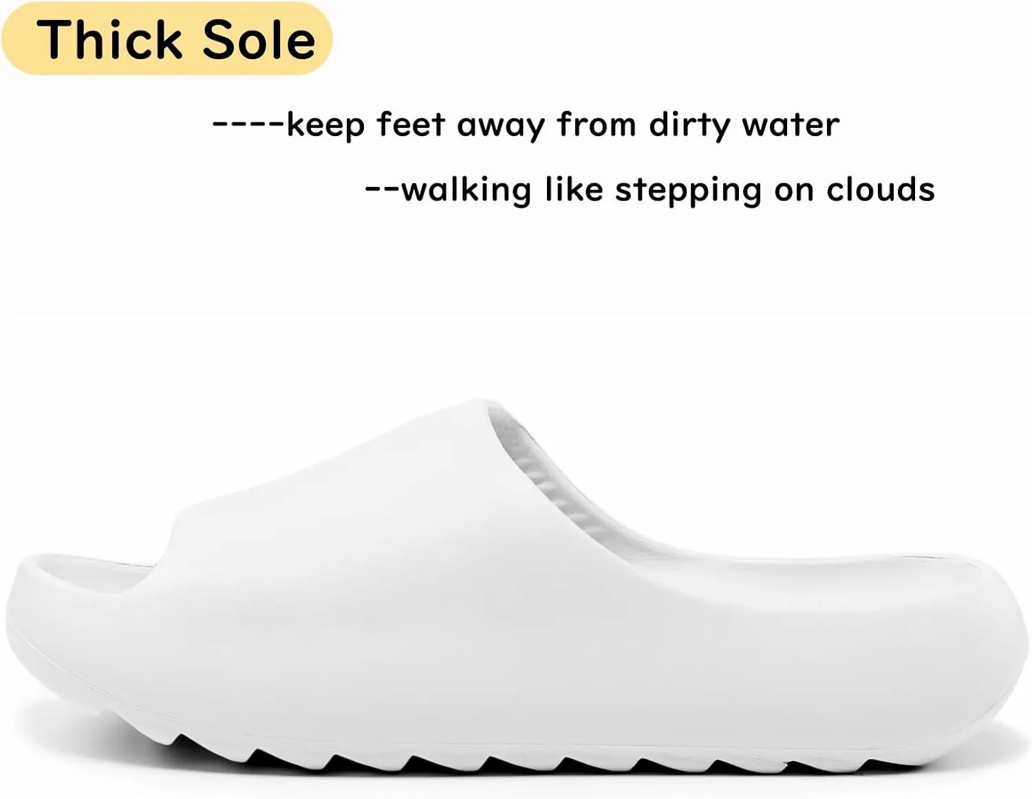 Cloud Slides for Women Men Kids, Pillow Slippers Comfy Non-Slip Soft Waterproof Bathroom Shower Shoes, Cushioned Thick Sole Sandals for Indoor and Outdoor