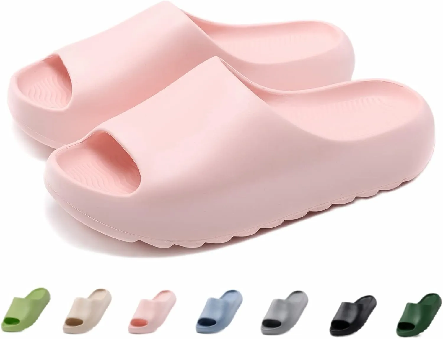 Cloud Slides for Women Men Kids, Pillow Slippers Comfy Non-Slip Soft Waterproof Bathroom Shower Shoes, Cushioned Thick Sole Sandals for Indoor and Outdoor
