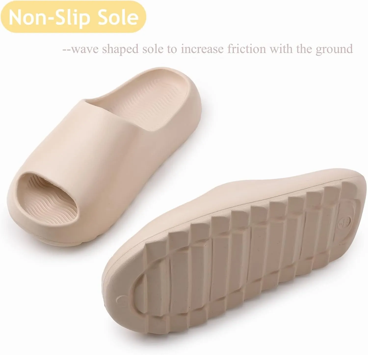 Cloud Slides for Women Men Kids, Pillow Slippers Comfy Non-Slip Soft Waterproof Bathroom Shower Shoes, Cushioned Thick Sole Sandals for Indoor and Outdoor