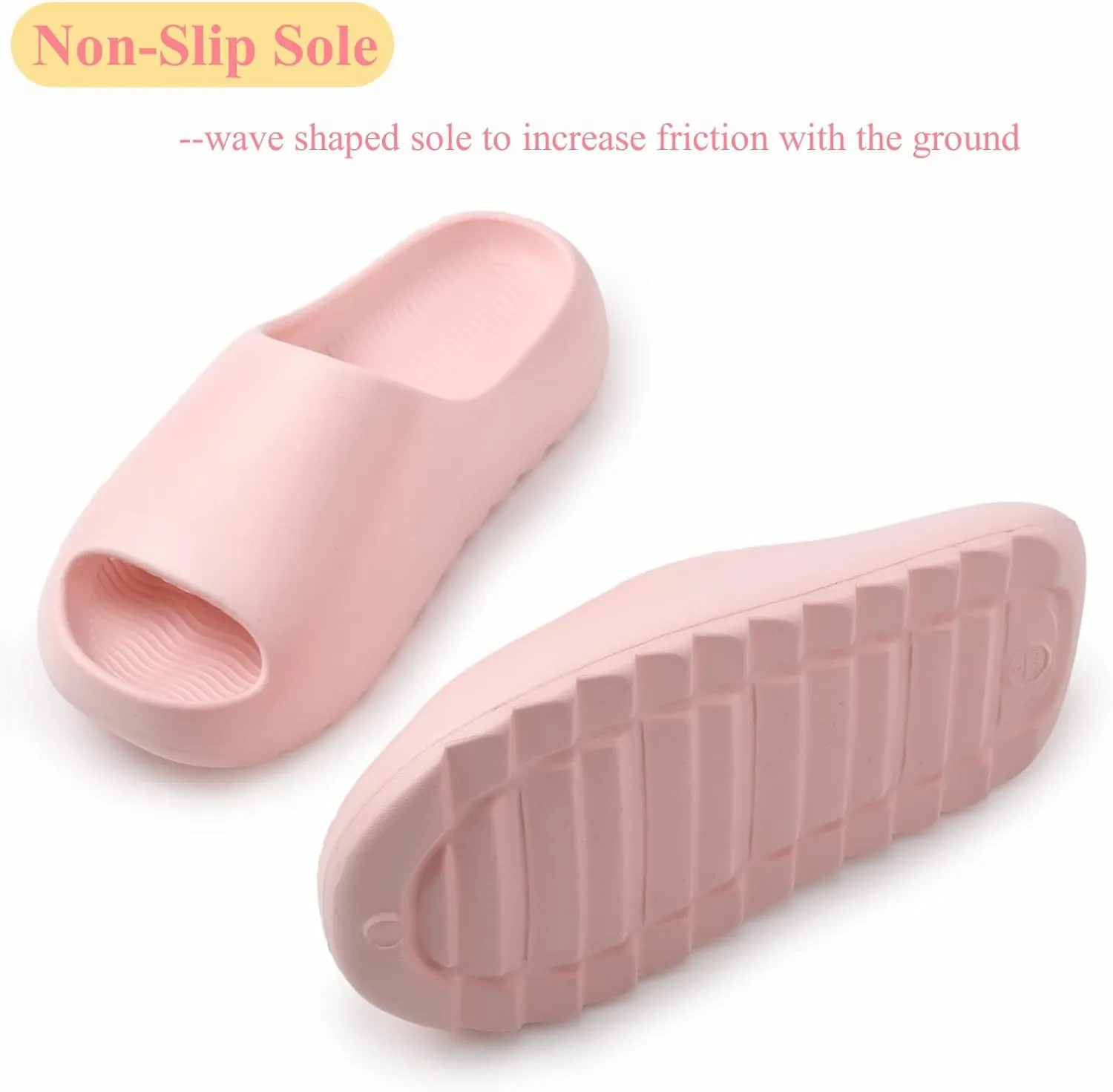 Cloud Slides for Women Men Kids, Pillow Slippers Comfy Non-Slip Soft Waterproof Bathroom Shower Shoes, Cushioned Thick Sole Sandals for Indoor and Outdoor