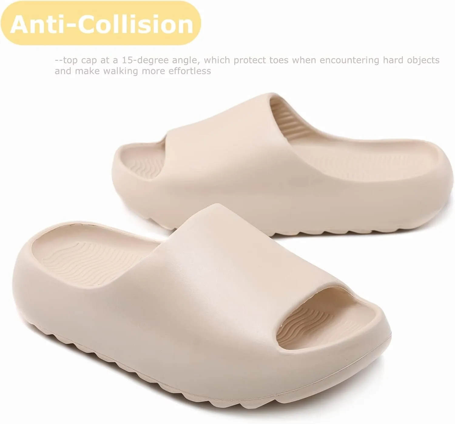 Cloud Slides for Women Men Kids, Pillow Slippers Comfy Non-Slip Soft Waterproof Bathroom Shower Shoes, Cushioned Thick Sole Sandals for Indoor and Outdoor