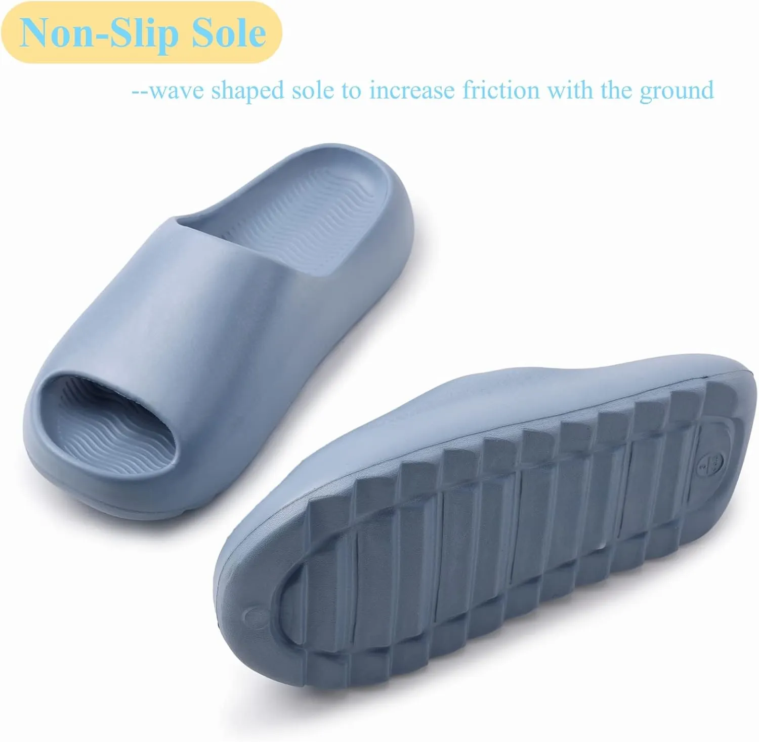 Cloud Slides for Women Men Kids, Pillow Slippers Comfy Non-Slip Soft Waterproof Bathroom Shower Shoes, Cushioned Thick Sole Sandals for Indoor and Outdoor