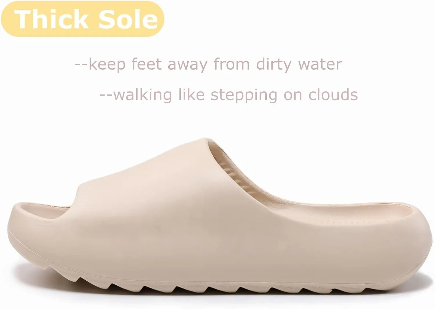 Cloud Slides for Women Men Kids, Pillow Slippers Comfy Non-Slip Soft Waterproof Bathroom Shower Shoes, Cushioned Thick Sole Sandals for Indoor and Outdoor