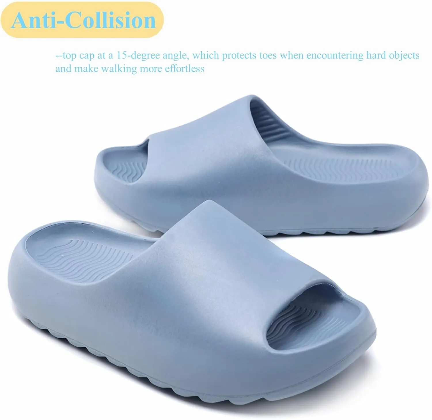 Cloud Slides for Women Men Kids, Pillow Slippers Comfy Non-Slip Soft Waterproof Bathroom Shower Shoes, Cushioned Thick Sole Sandals for Indoor and Outdoor