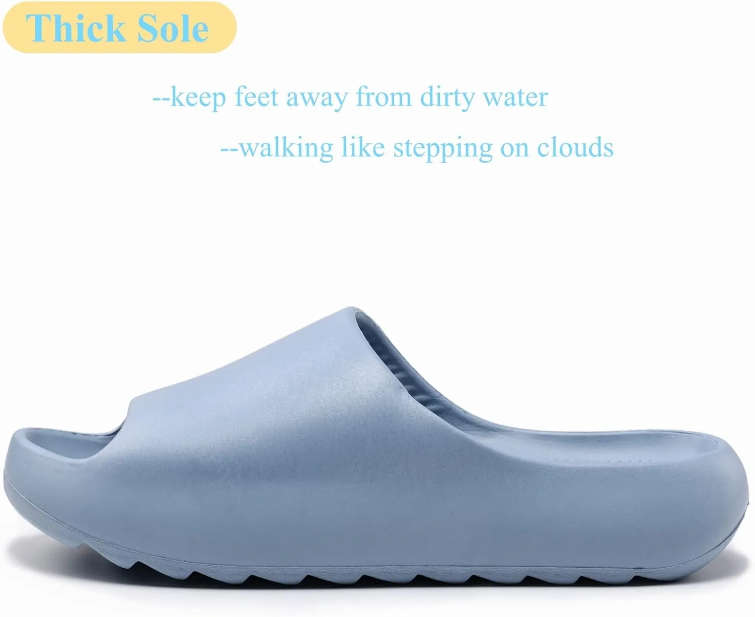 Cloud Slides for Women Men Kids, Pillow Slippers Comfy Non-Slip Soft Waterproof Bathroom Shower Shoes, Cushioned Thick Sole Sandals for Indoor and Outdoor
