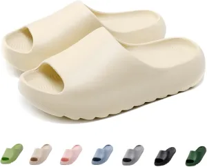 Cloud Slides for Women Men Kids, Pillow Slippers Comfy Non-Slip Soft Waterproof Bathroom Shower Shoes, Cushioned Thick Sole Sandals for Indoor and Outdoor
