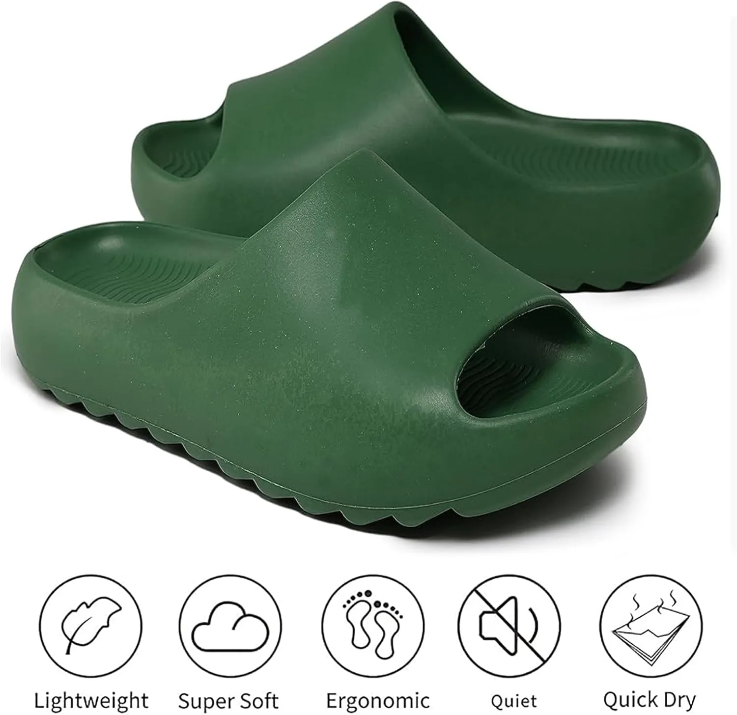 Cloud Slides for Women Men Kids,Unisex EVA Soft Recovery Slides,Thick Sole Open Toe Toddler Boys Girls Beach Slippers Shower Shoes Outdoor&Indoor House Slippers