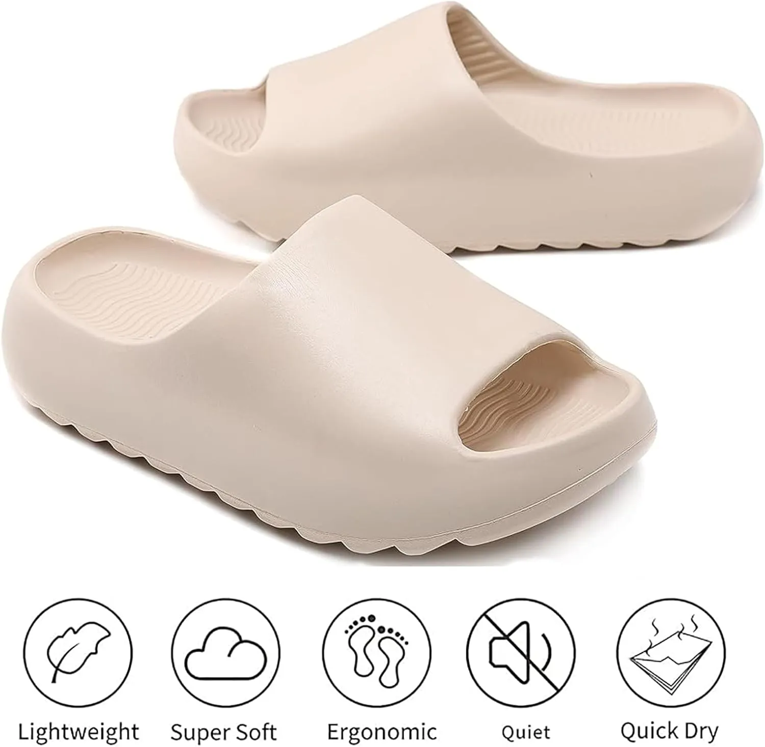 Cloud Slides for Women Men Kids,Unisex EVA Soft Recovery Slides,Thick Sole Open Toe Toddler Boys Girls Beach Slippers Shower Shoes Outdoor&Indoor House Slippers