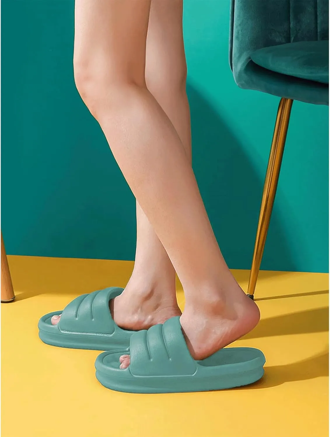 Cloud Slides for Women Men Sofa Pillow Slippers Non-Slip Shower Bath Platform Foam Sandals for Indoor Outdoor House