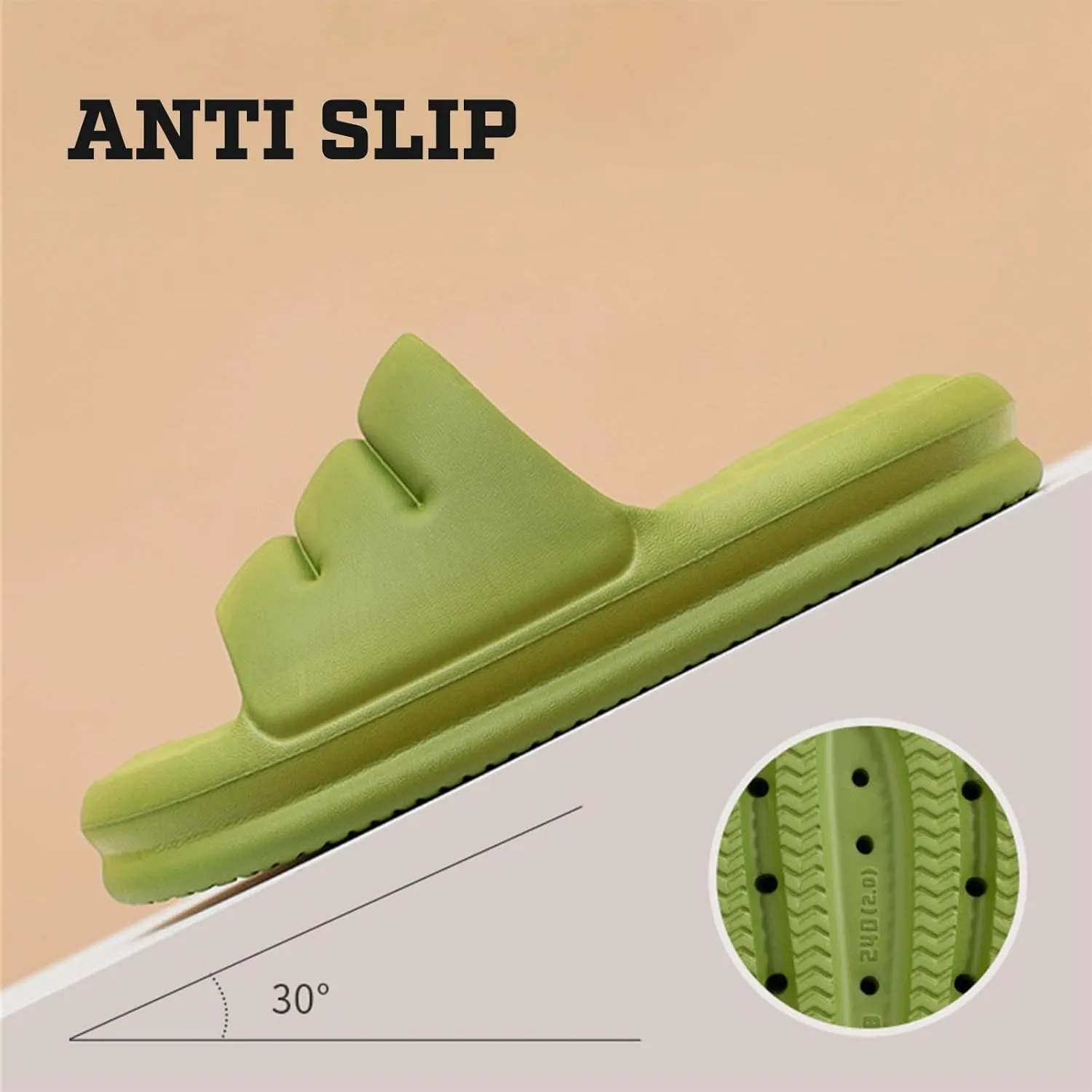Cloud Slides for Women Men Sofa Pillow Slippers Non-Slip Shower Bath Platform Foam Sandals for Indoor Outdoor House
