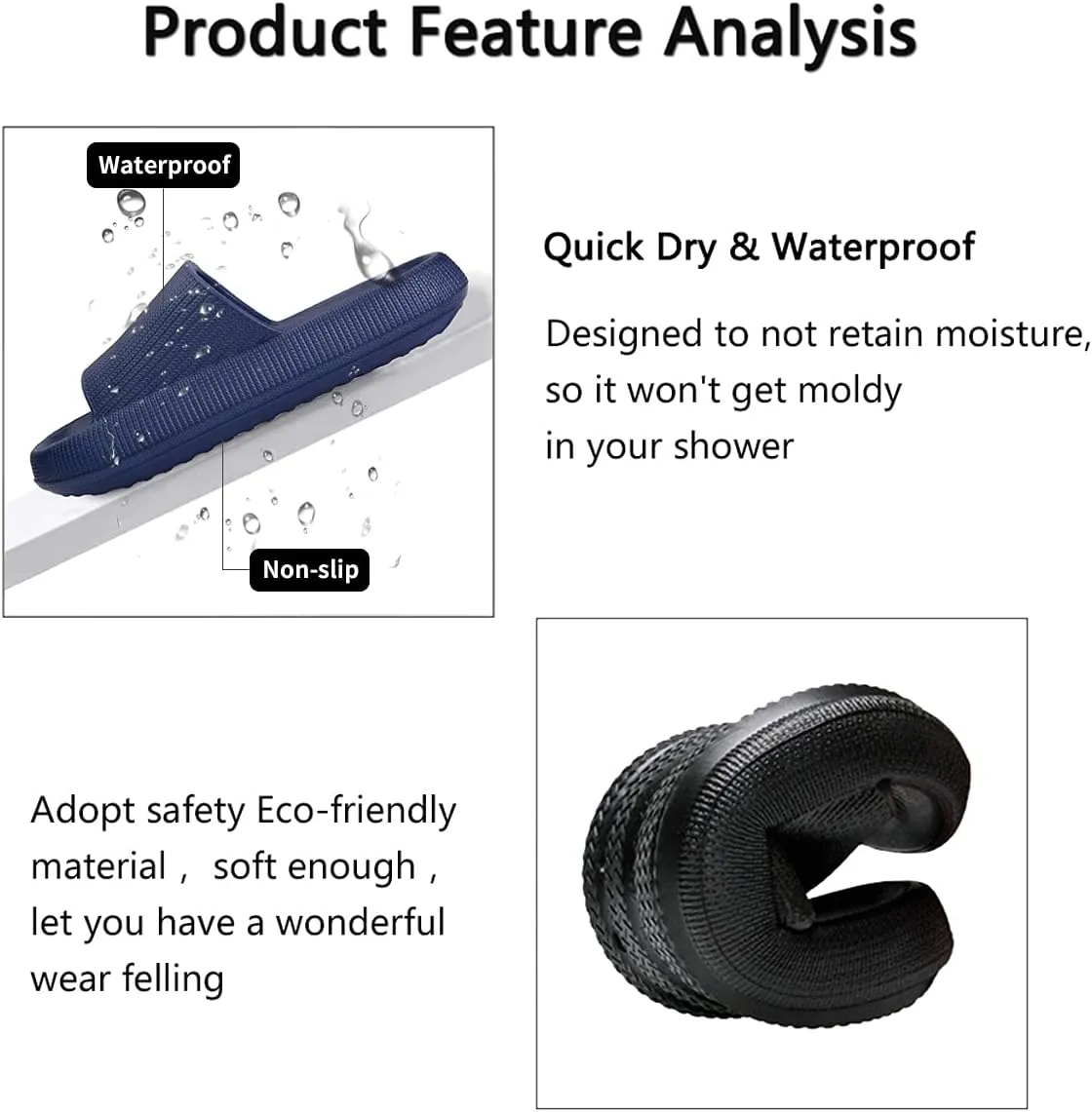 Cloud Slippers for Women and Men Pillow Slippers Non-Slip Shower Slides Bathroom Sandals | Super Comfy | Cushion Thick Sole
