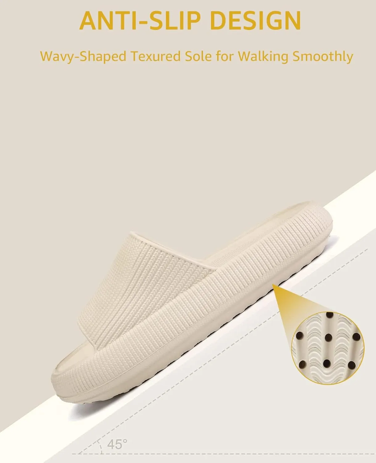 Cloud Slippers for Women and Men Pillow Slippers Non-Slip Shower Slides Bathroom Sandals | Super Comfy | Cushion Thick Sole