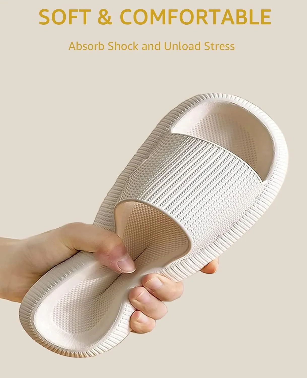 Cloud Slippers for Women and Men Pillow Slippers Non-Slip Shower Slides Bathroom Sandals | Super Comfy | Cushion Thick Sole