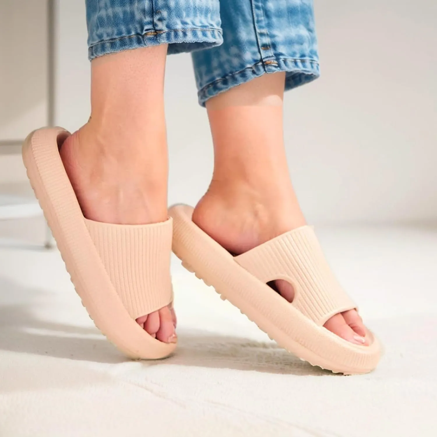 Cloud Slippers for Women and Men Pillow Slippers Non-Slip Shower Slides Bathroom Sandals | Super Comfy | Cushion Thick Sole