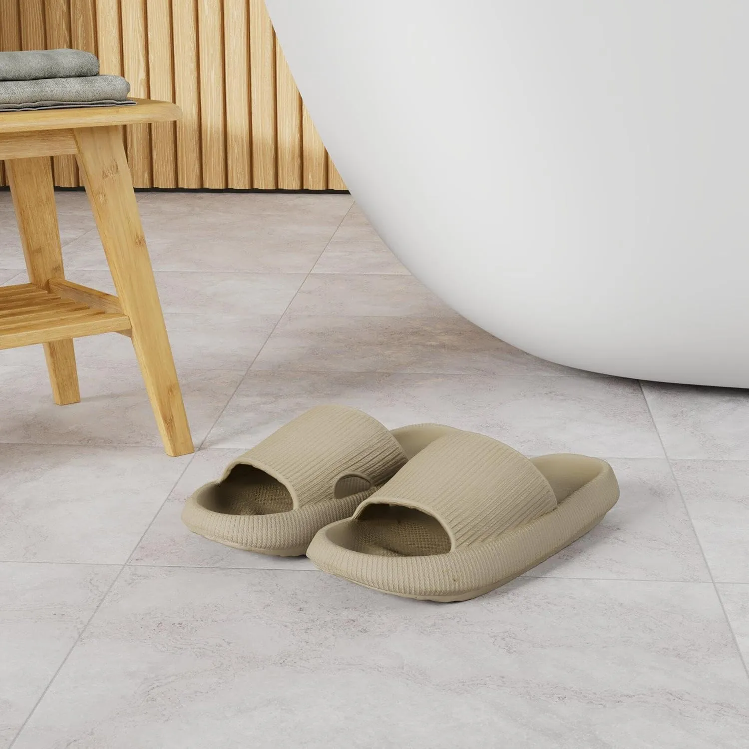 Cloud Slippers for Women and Men Pillow Slippers Non-Slip Shower Slides Bathroom Sandals | Super Comfy | Cushion Thick Sole
