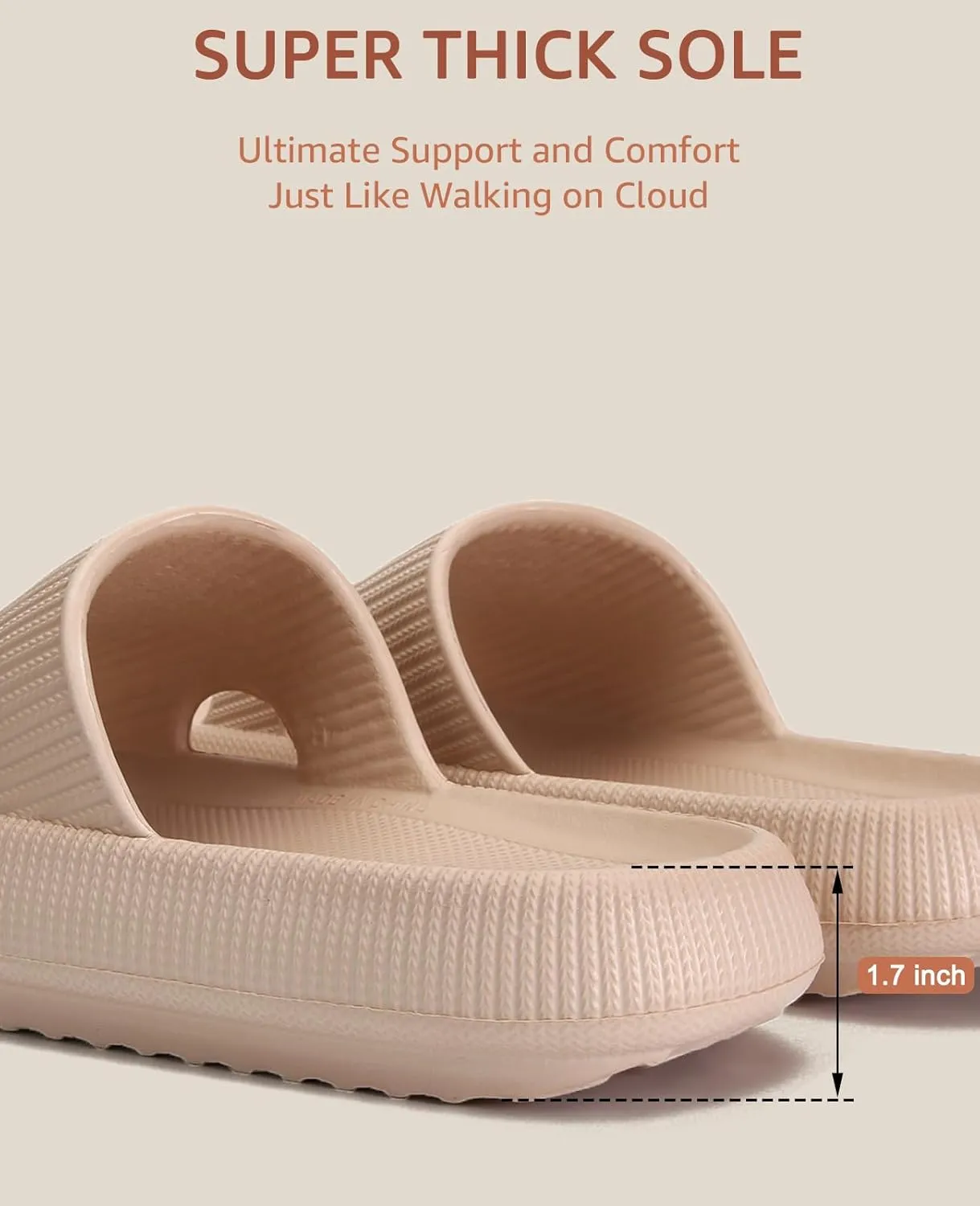 Cloud Slippers for Women and Men Pillow Slippers Non-Slip Shower Slides Bathroom Sandals | Super Comfy | Cushion Thick Sole