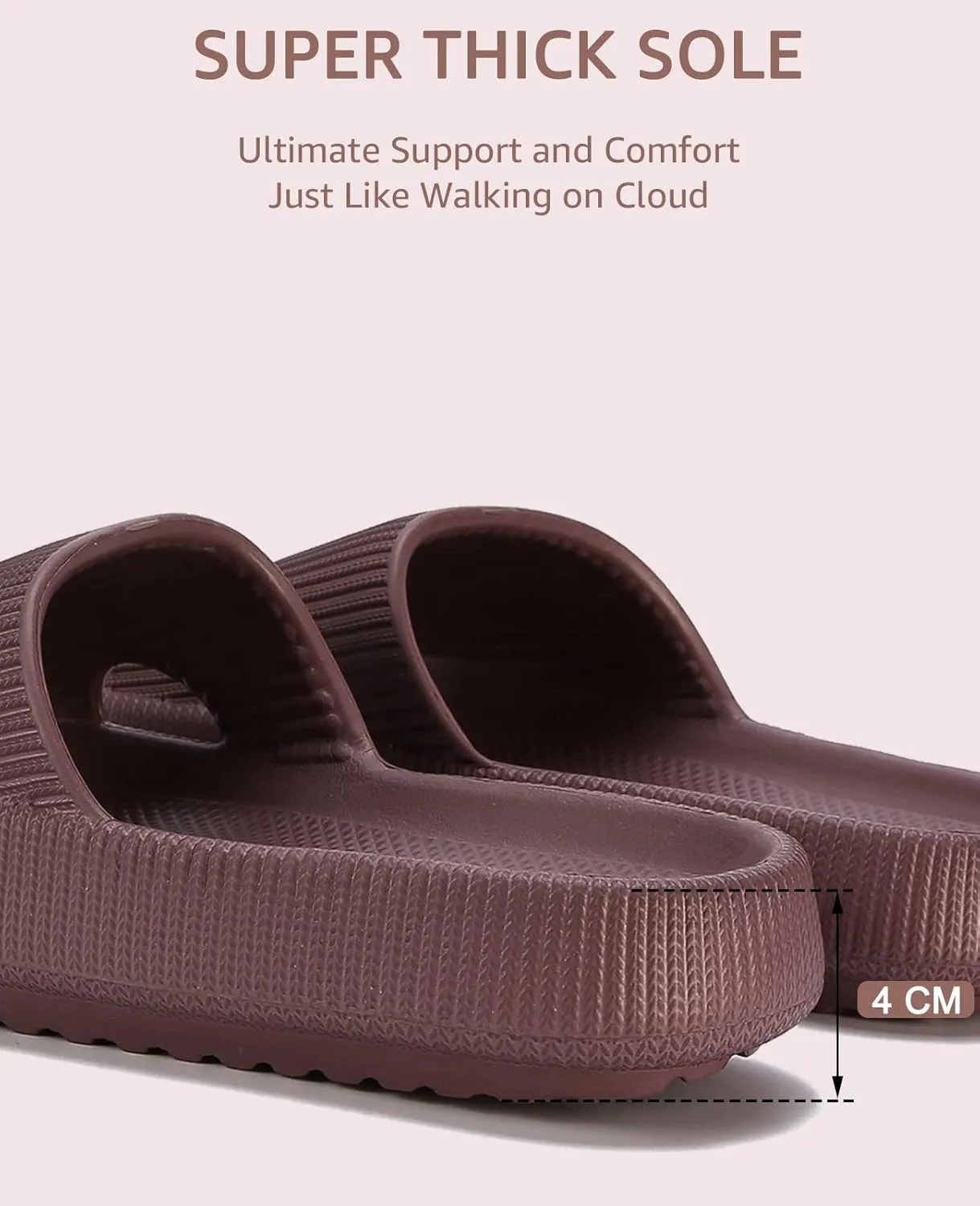 Cloud Slippers for Women and Men Pillow Slippers Non-Slip Shower Slides Bathroom Sandals | Super Comfy | Cushion Thick Sole