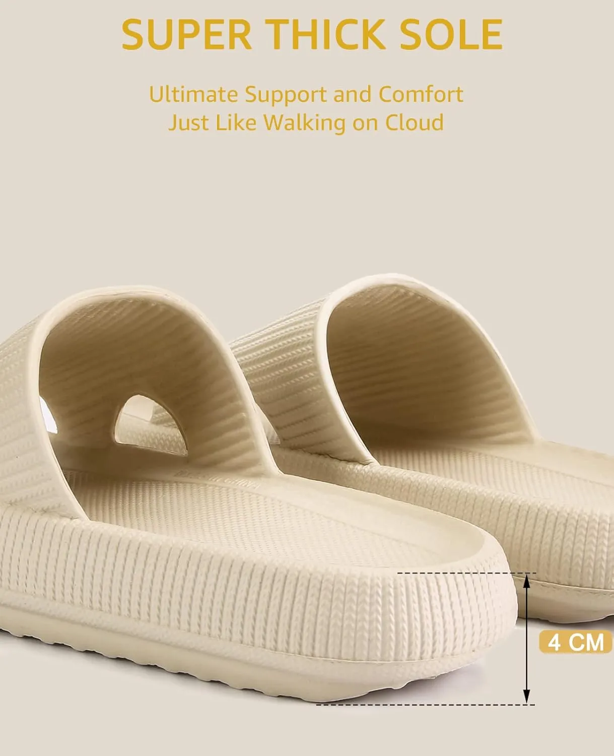 Cloud Slippers for Women and Men Pillow Slippers Non-Slip Shower Slides Bathroom Sandals | Super Comfy | Cushion Thick Sole