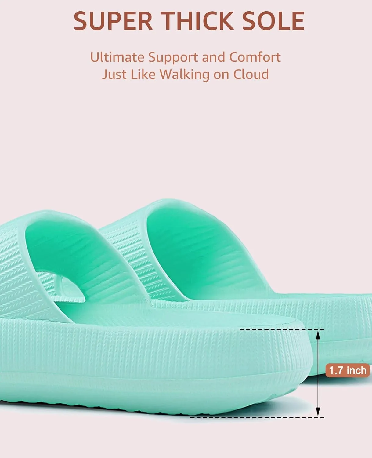 Cloud Slippers for Women and Men Pillow Slippers Non-Slip Shower Slides Bathroom Sandals | Super Comfy | Cushion Thick Sole
