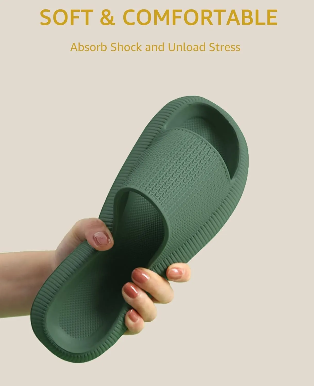 Cloud Slippers for Women and Men Pillow Slippers Non-Slip Shower Slides Bathroom Sandals | Super Comfy | Cushion Thick Sole