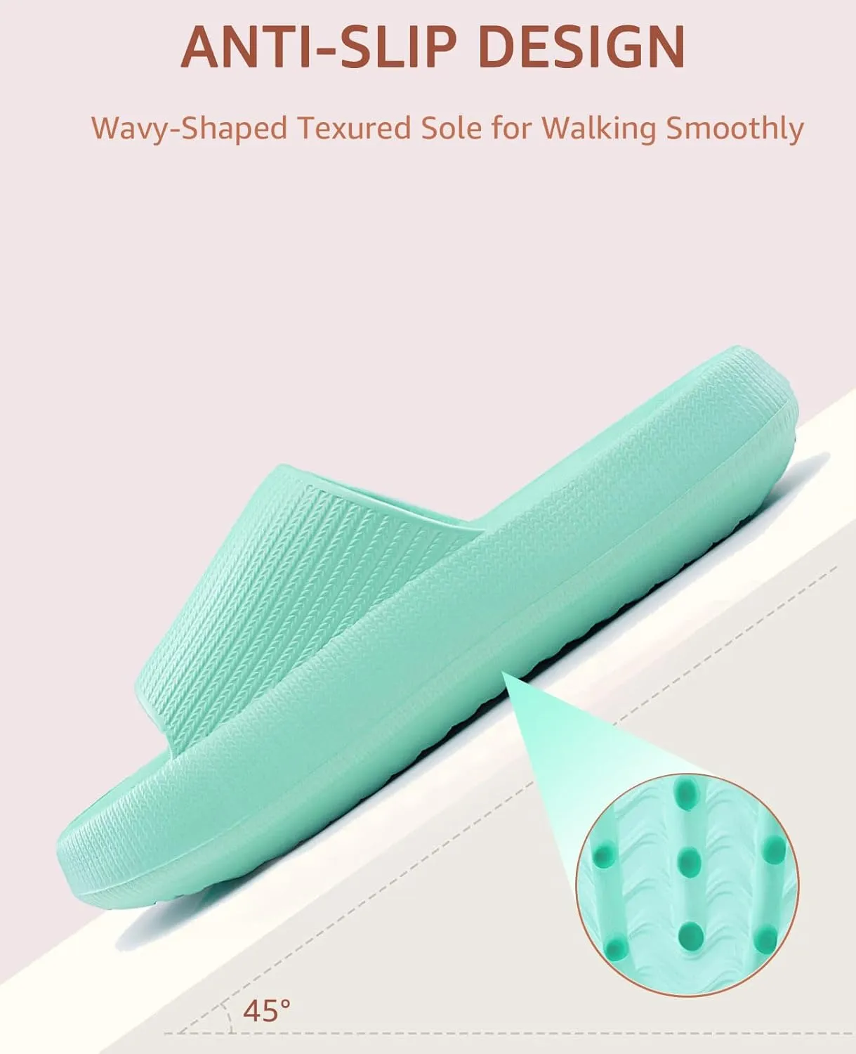 Cloud Slippers for Women and Men Pillow Slippers Non-Slip Shower Slides Bathroom Sandals | Super Comfy | Cushion Thick Sole