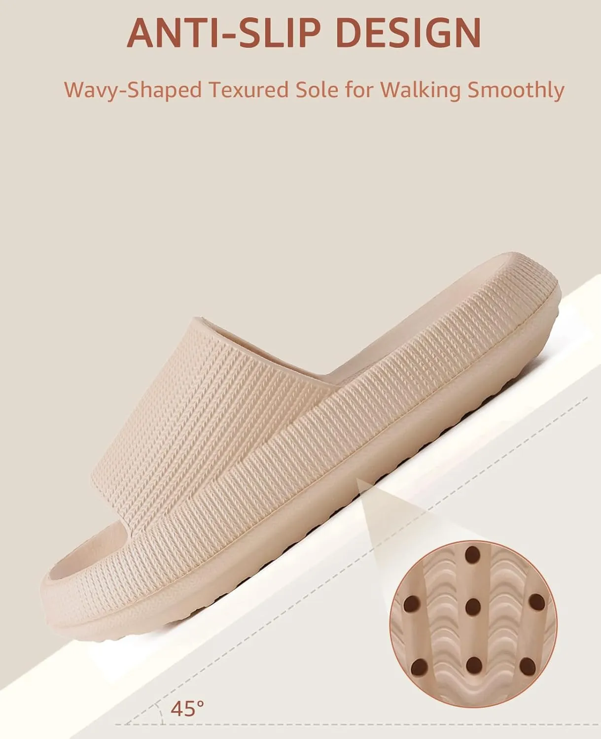 Cloud Slippers for Women and Men Pillow Slippers Non-Slip Shower Slides Bathroom Sandals | Super Comfy | Cushion Thick Sole