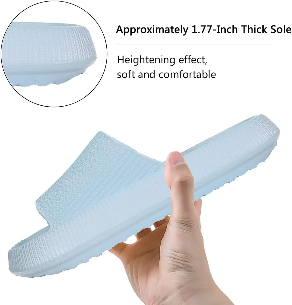 Cloud Slippers for Women and Men Pillow Slippers Non-Slip Shower Slides Bathroom Sandals | Super Comfy | Cushion Thick Sole