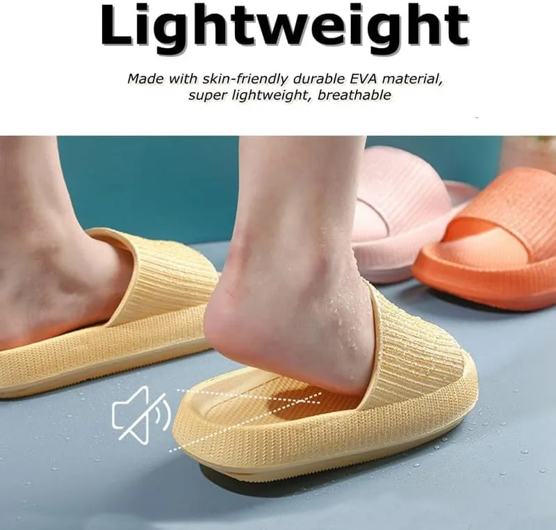 Cloud Slippers for Women and Men,Pillow Slippers Ultra-Soft Non Slip Quick Drying Bathroom Shower Slippers,House Indoor Sandals Extremely Comfy Cushioned Thick Sole