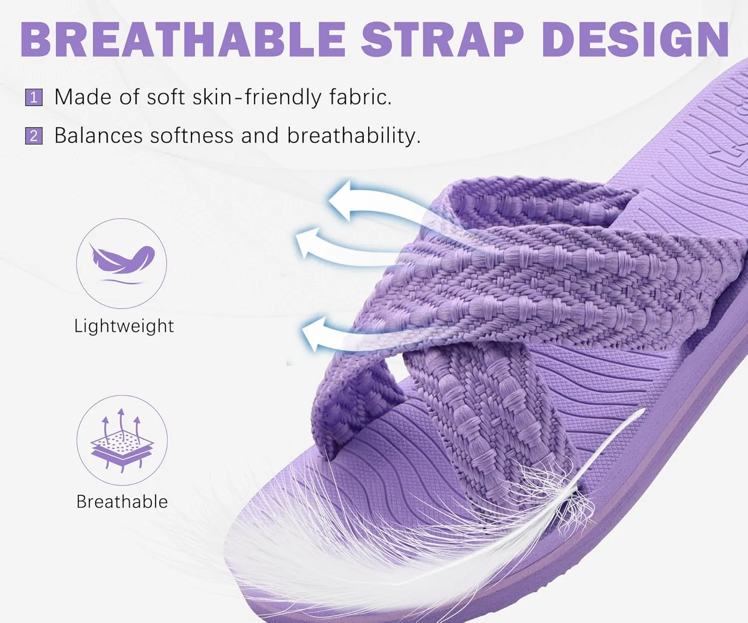 COFACE Womens Orthopedic Sandals Comfortable Orthotic Soft Cushion Recovery Plantar Fasciitis Walking Slip On Ladies Cloud Cross Slides for Woman Size 5-11