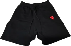 Comme des Garcons Play Double Heart Shorts, Black