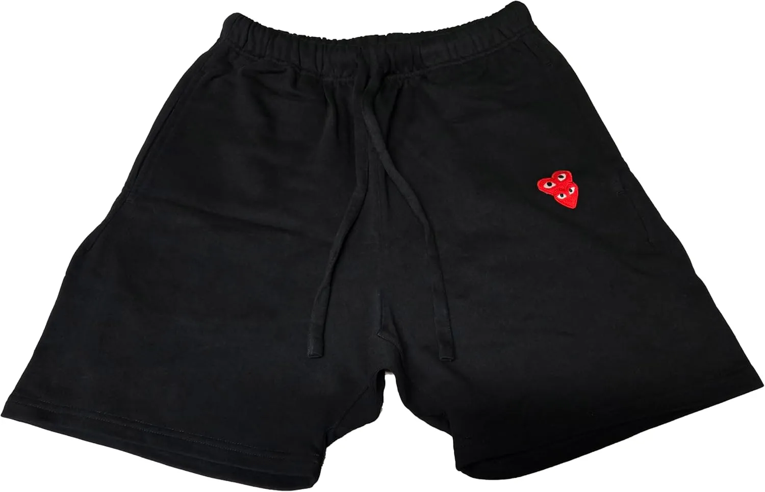 Comme des Garcons Play Double Heart Shorts, Black