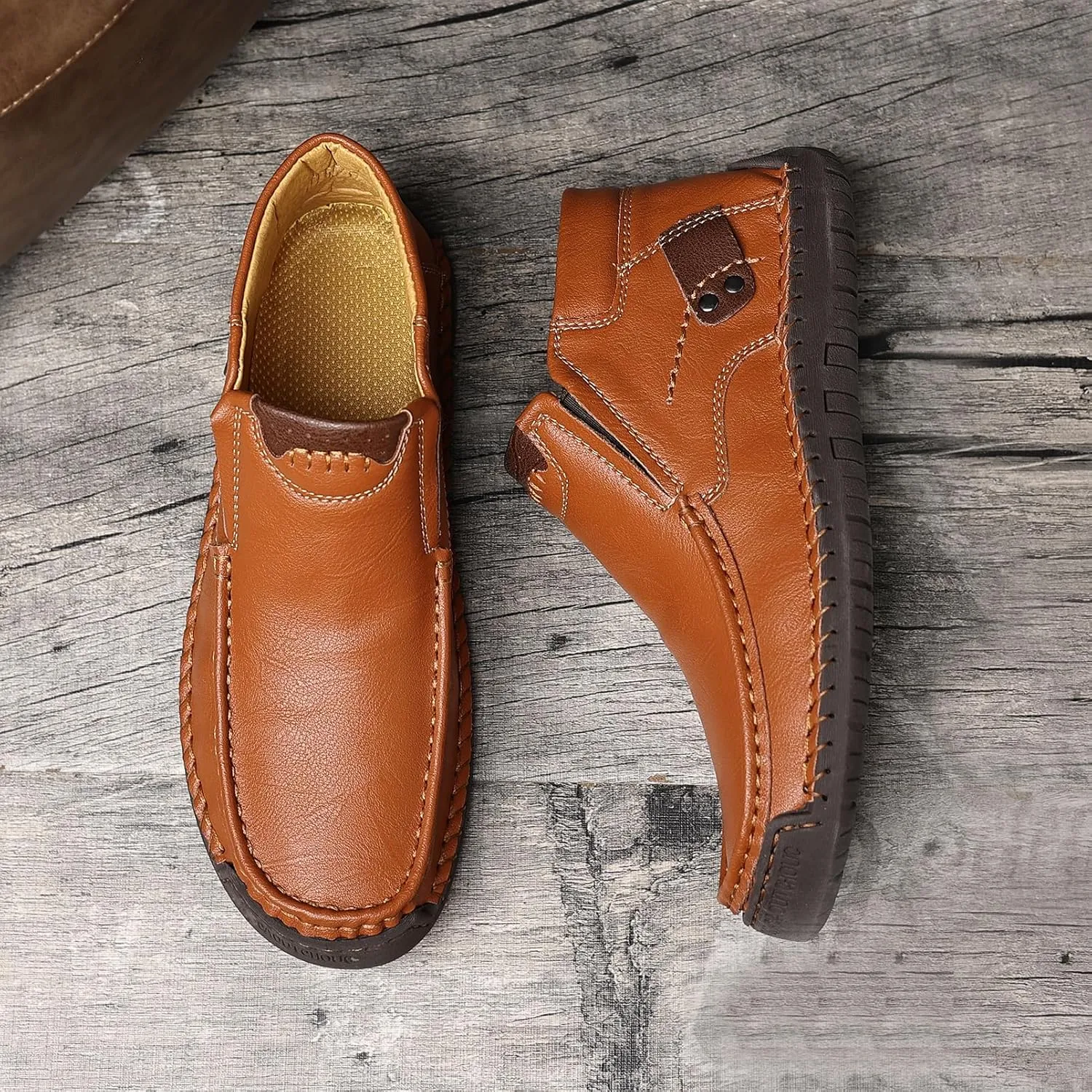 Coramtty Mens Business High-top Loafers Casual Slip on Shoes Lightweight Dress Refreshing Boots Classic Walking Driving Travel Outdoor