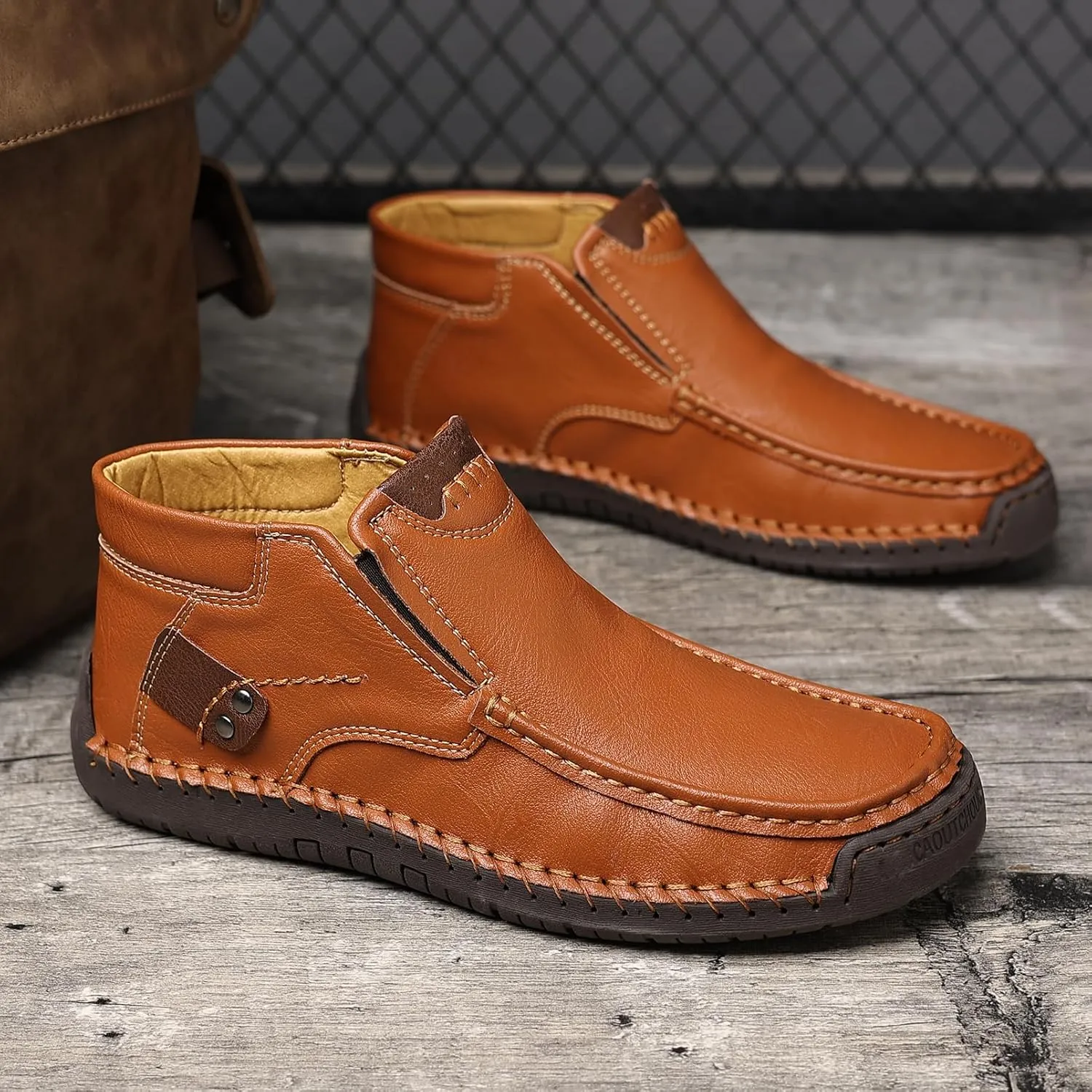 Coramtty Mens Business High-top Loafers Casual Slip on Shoes Lightweight Dress Refreshing Boots Classic Walking Driving Travel Outdoor