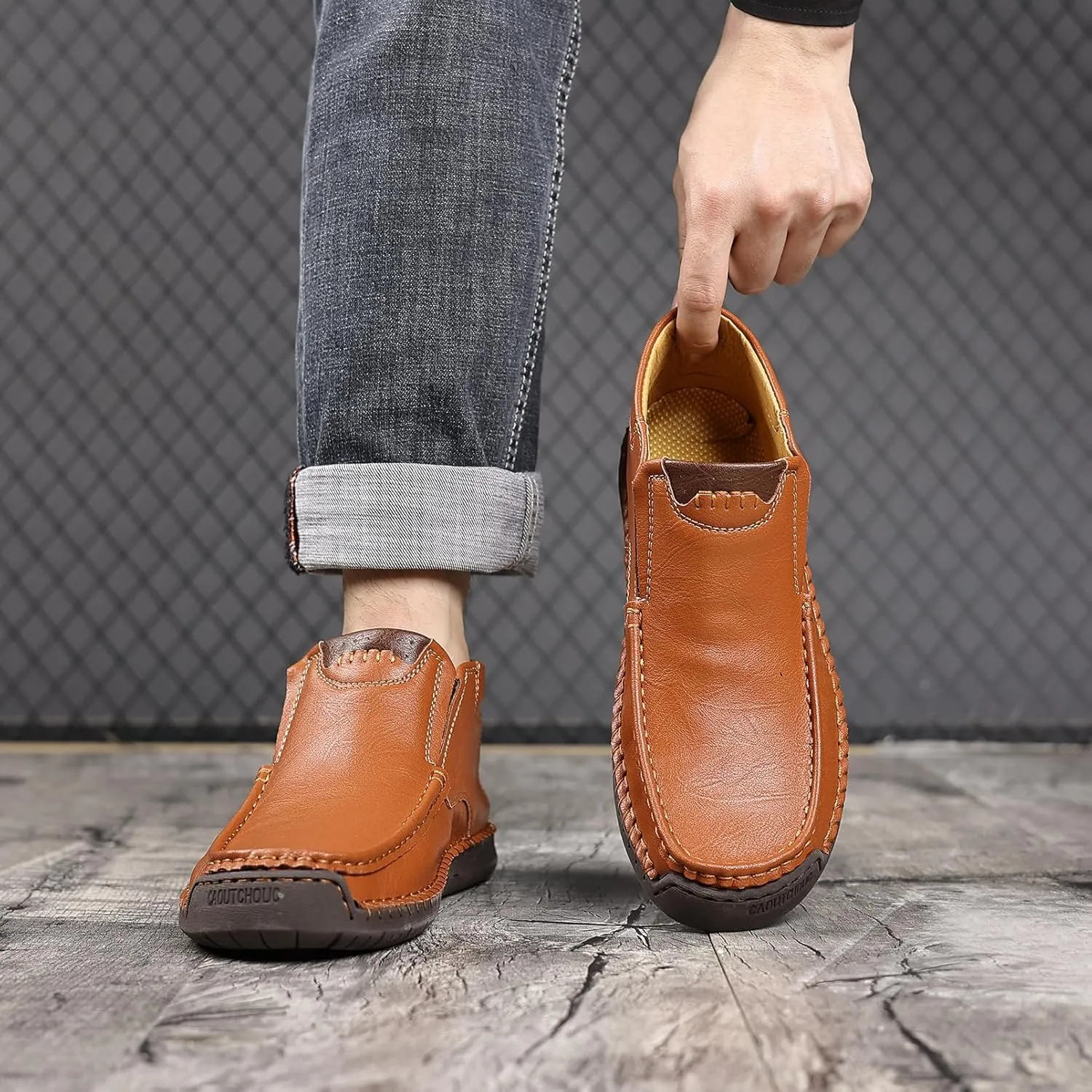Coramtty Mens Business High-top Loafers Casual Slip on Shoes Lightweight Dress Refreshing Boots Classic Walking Driving Travel Outdoor