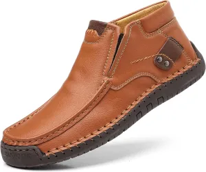 Coramtty Mens Business High-top Loafers Casual Slip on Shoes Lightweight Dress Refreshing Boots Classic Walking Driving Travel Outdoor
