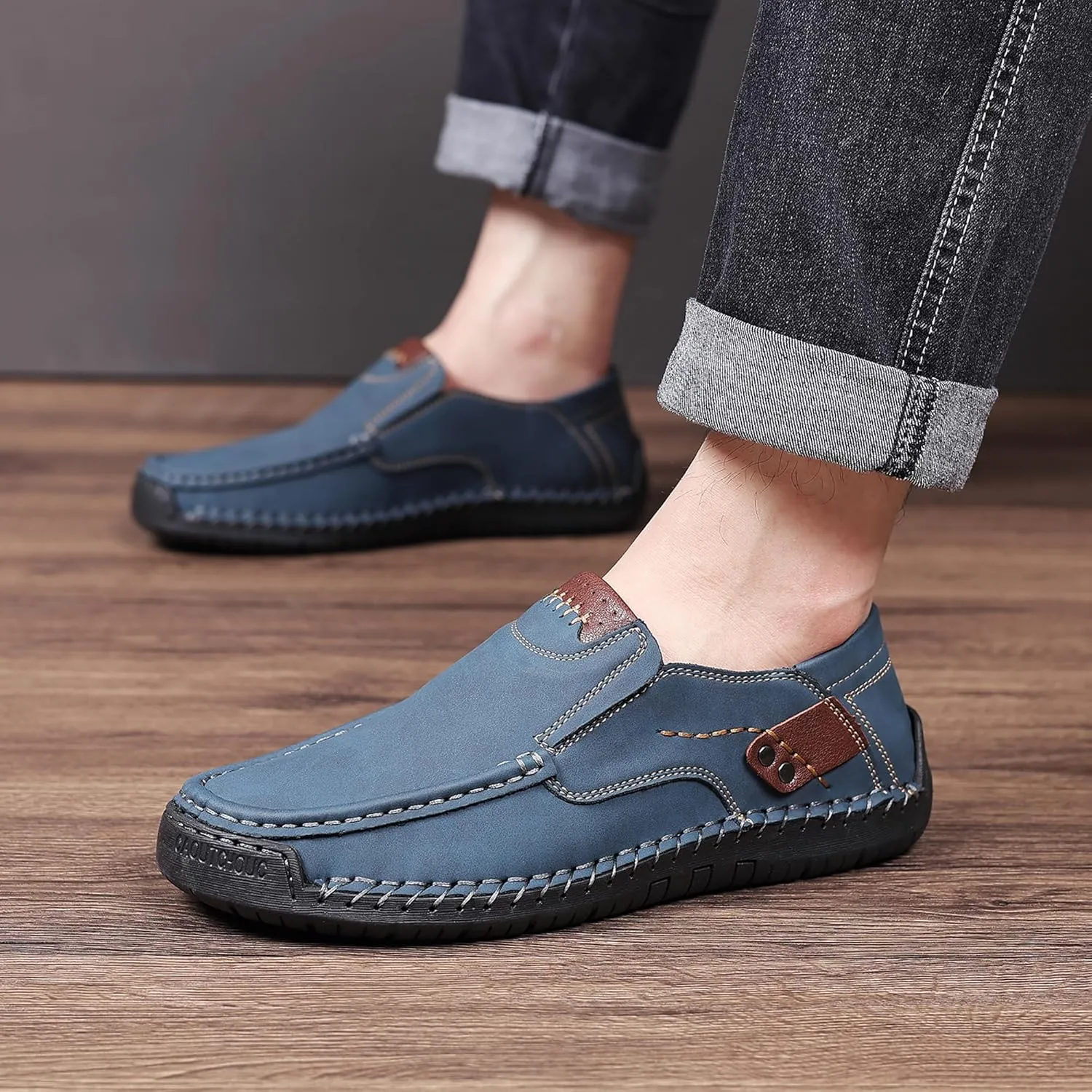 Coramtty Mens Loafers Casual Slip on Shoes Business Moccasins Lightweight Refreshing Classic Slippers Walking Driving Travelling Outdoor