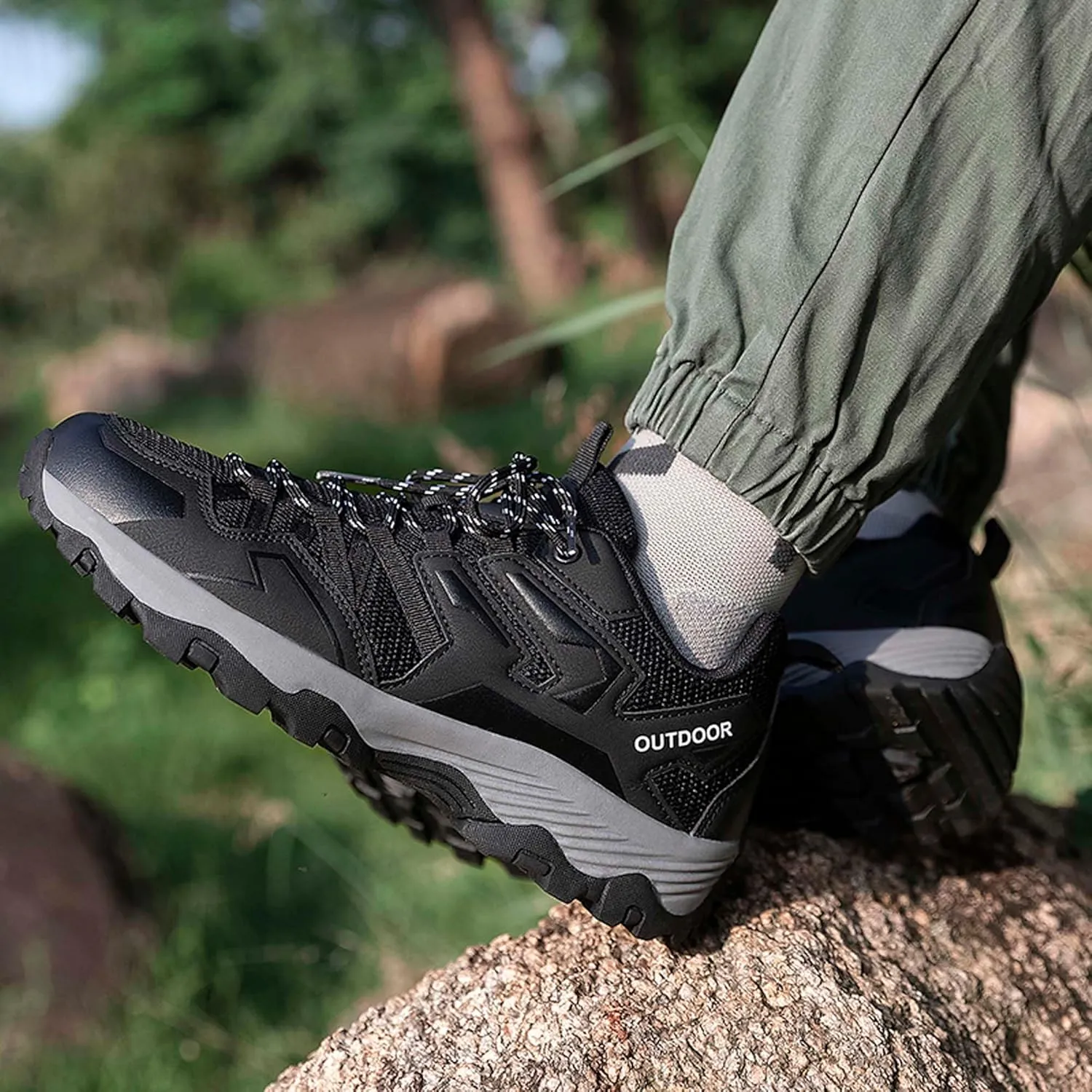 Couple Outdoor Mountaineering Boots, Muddy wading Plush Hiking Shoes, Rubber Sole Breathable Mesh Ankle Shoes, Casual and Fashionable Travel Boots, Anti Slip Sports Shoes