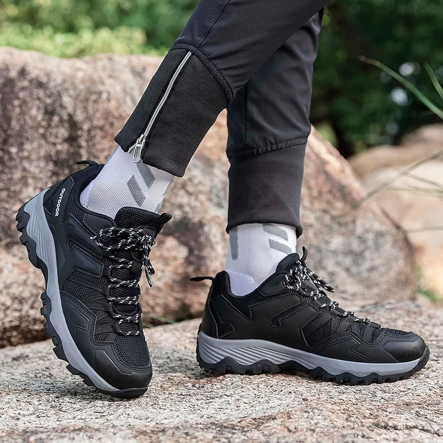 Couple Outdoor Mountaineering Boots, Muddy wading Plush Hiking Shoes, Rubber Sole Breathable Mesh Ankle Shoes, Casual and Fashionable Travel Boots, Anti Slip Sports Shoes
