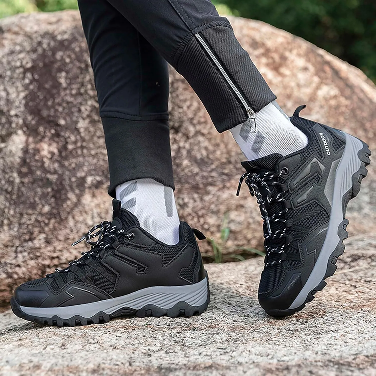 Couple Outdoor Mountaineering Boots, Muddy wading Plush Hiking Shoes, Rubber Sole Breathable Mesh Ankle Shoes, Casual and Fashionable Travel Boots, Anti Slip Sports Shoes