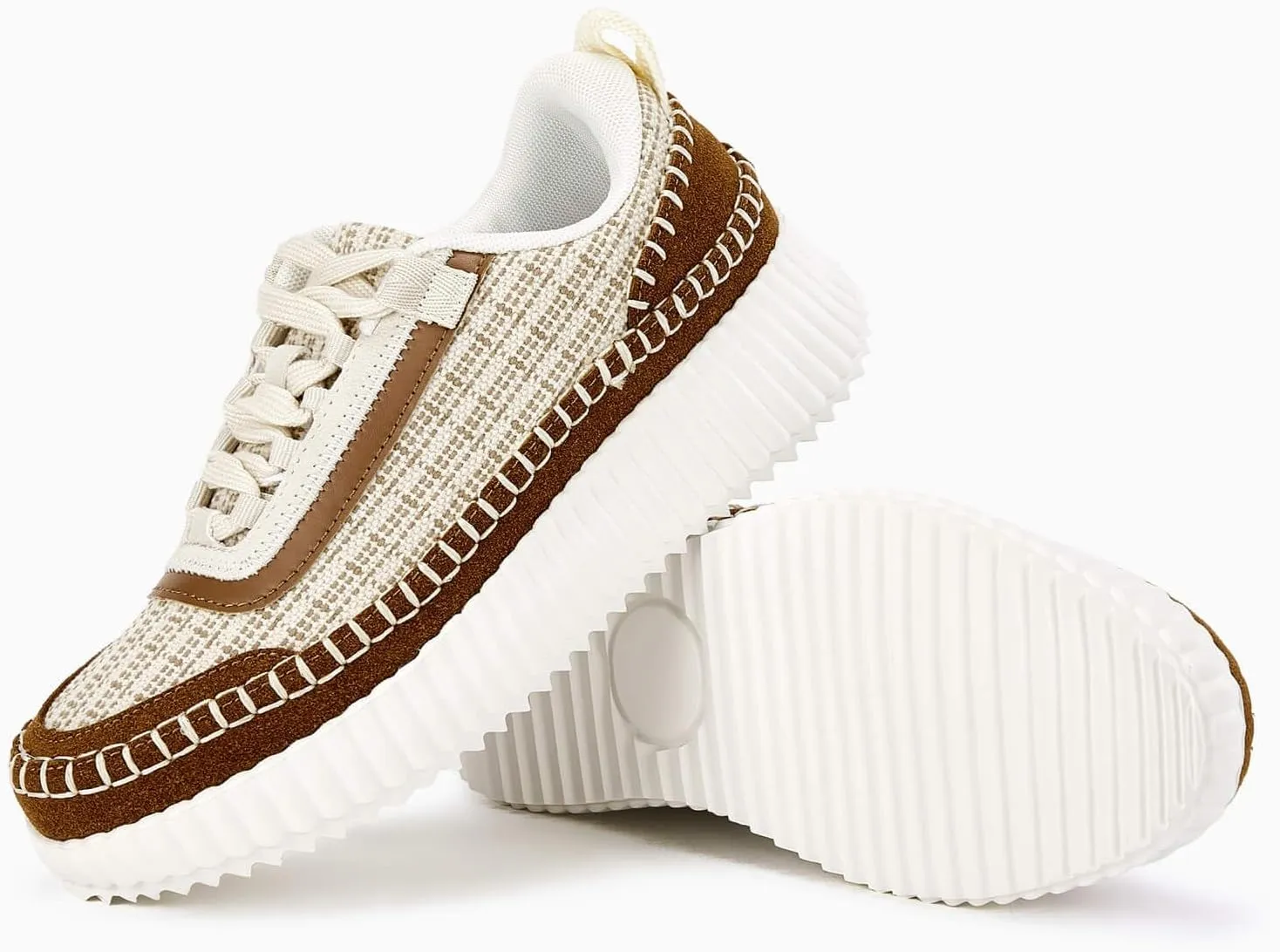 Coutgo Womens Platform Sneakers Lace Up Comfortable Casual Fashion Sneaker Walking Shoes