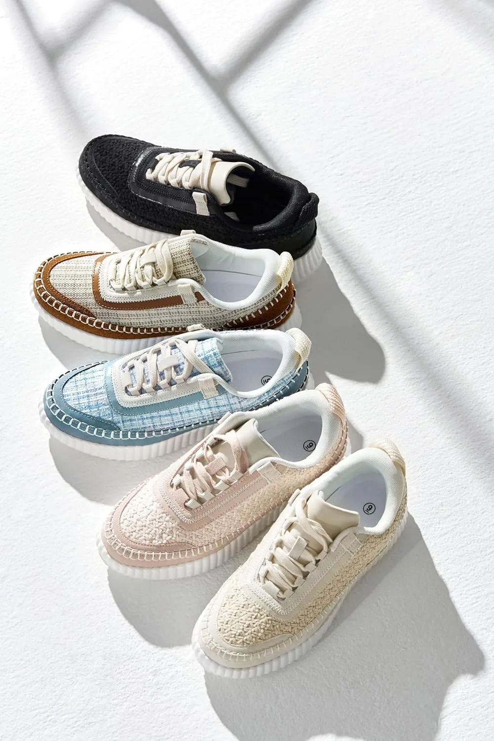 Coutgo Womens Platform Sneakers Lace Up Comfortable Casual Fashion Sneaker Walking Shoes