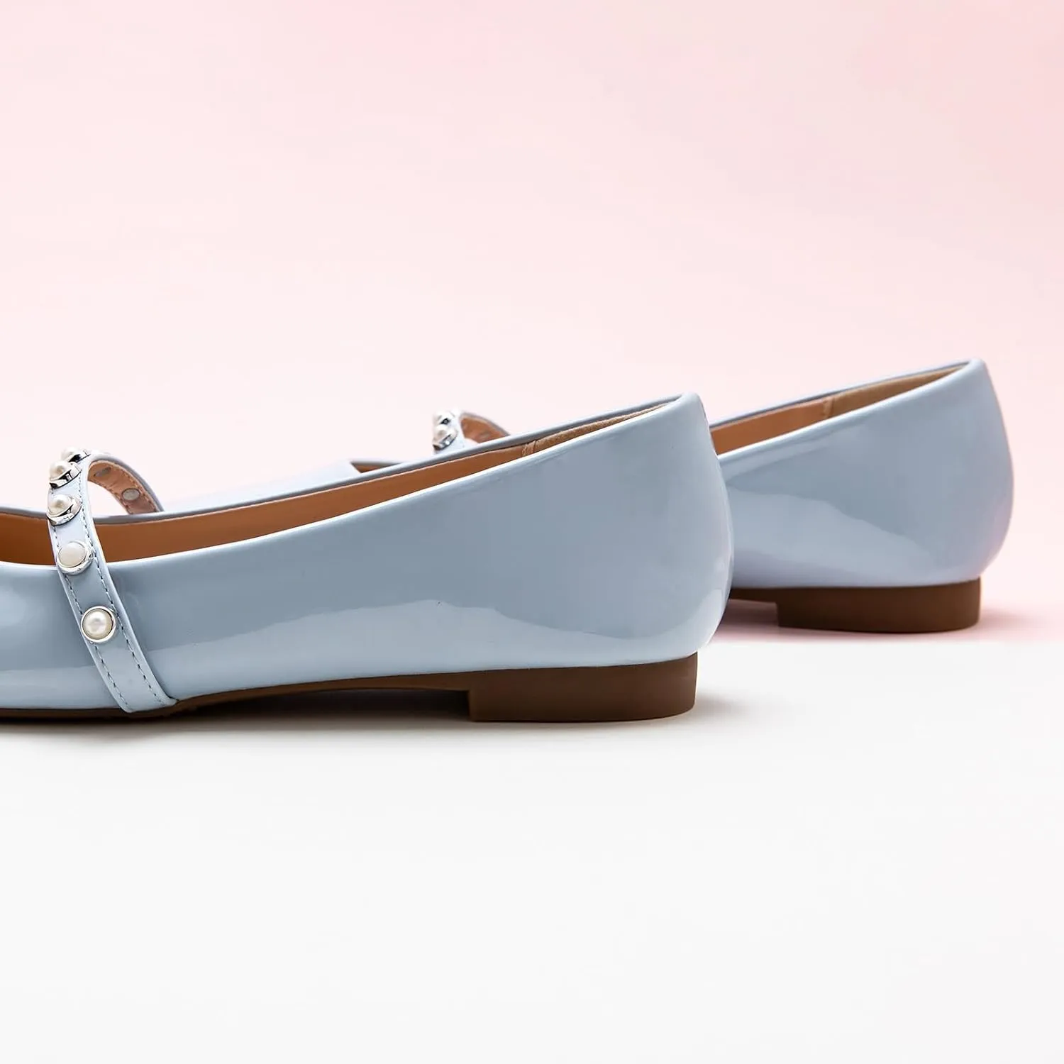 C.Paravano Mary Jane Flats for Women | Square Toe Ballet Flats with Pearl Strap | Comfortable Dress Shoes for Work, Wedding, Party & Daily Wear