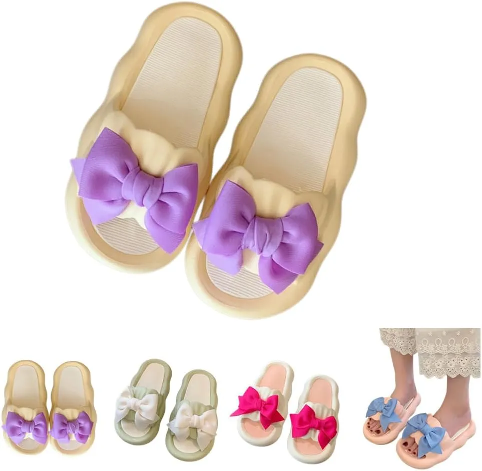 Cute Bow Slippers Women Kawaii Cloud Slipper Cute Preppy Y2K Pillow Slipper Comfy House Slides Shower Sandals Bathroom Shoes Slides Slipper Indoor Outdoor Home Slipper