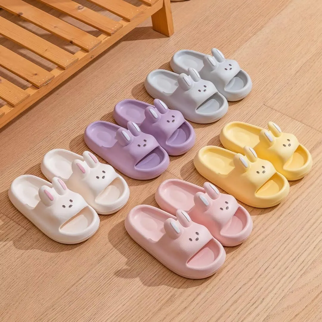 Cute Cartoon Bunny Boy Girls Cloud Slides Slipper Soft Thick-Soled Non-Slip Sandals for Girls Beach Swimming Pool Shoes
