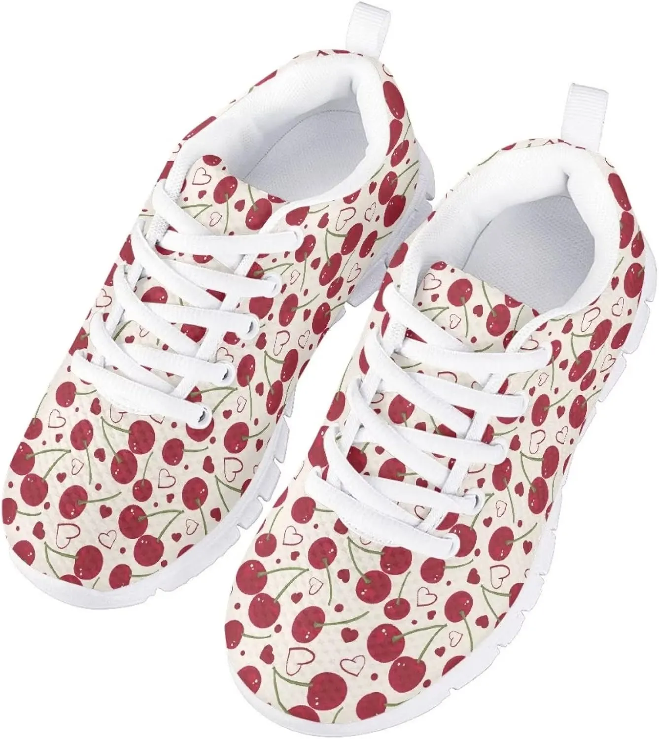 Cute Tennis Shoes for Girls Kids Mesh Running Shoes Lace Up Walking Athletic Sneakers