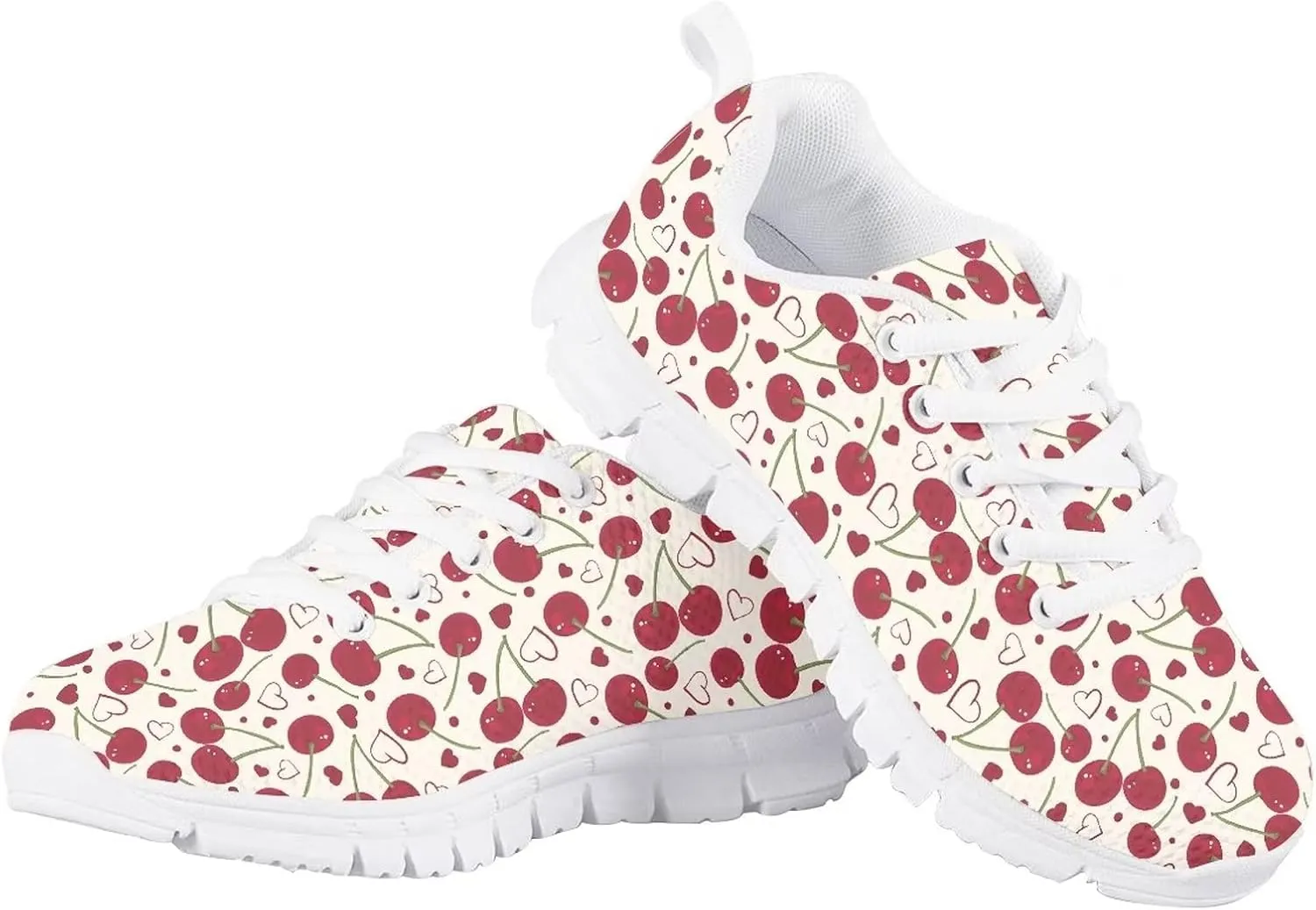Cute Tennis Shoes for Girls Kids Mesh Running Shoes Lace Up Walking Athletic Sneakers