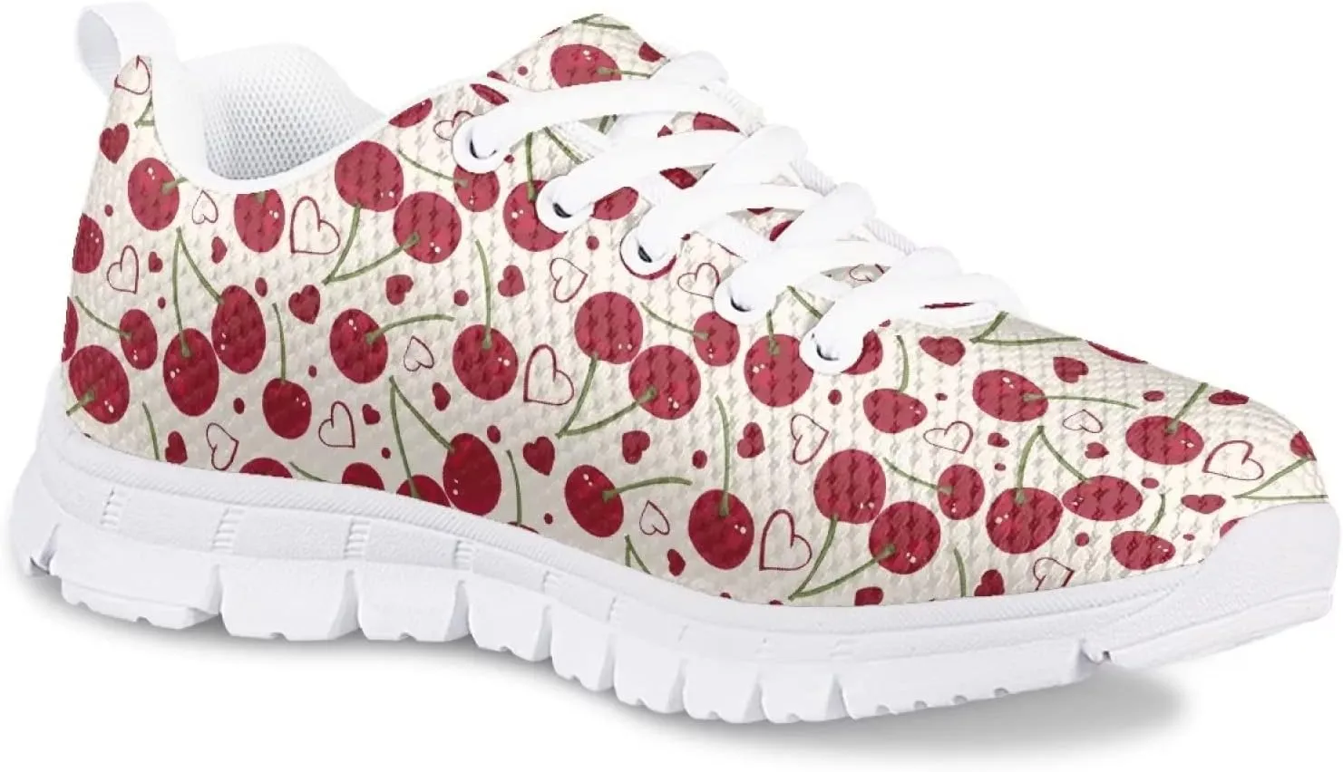 Cute Tennis Shoes for Girls Kids Mesh Running Shoes Lace Up Walking Athletic Sneakers